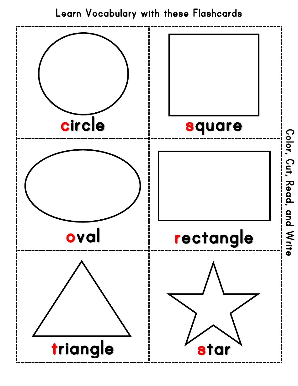 English Vocabulary Flashcards Shapes Download Printable PDF