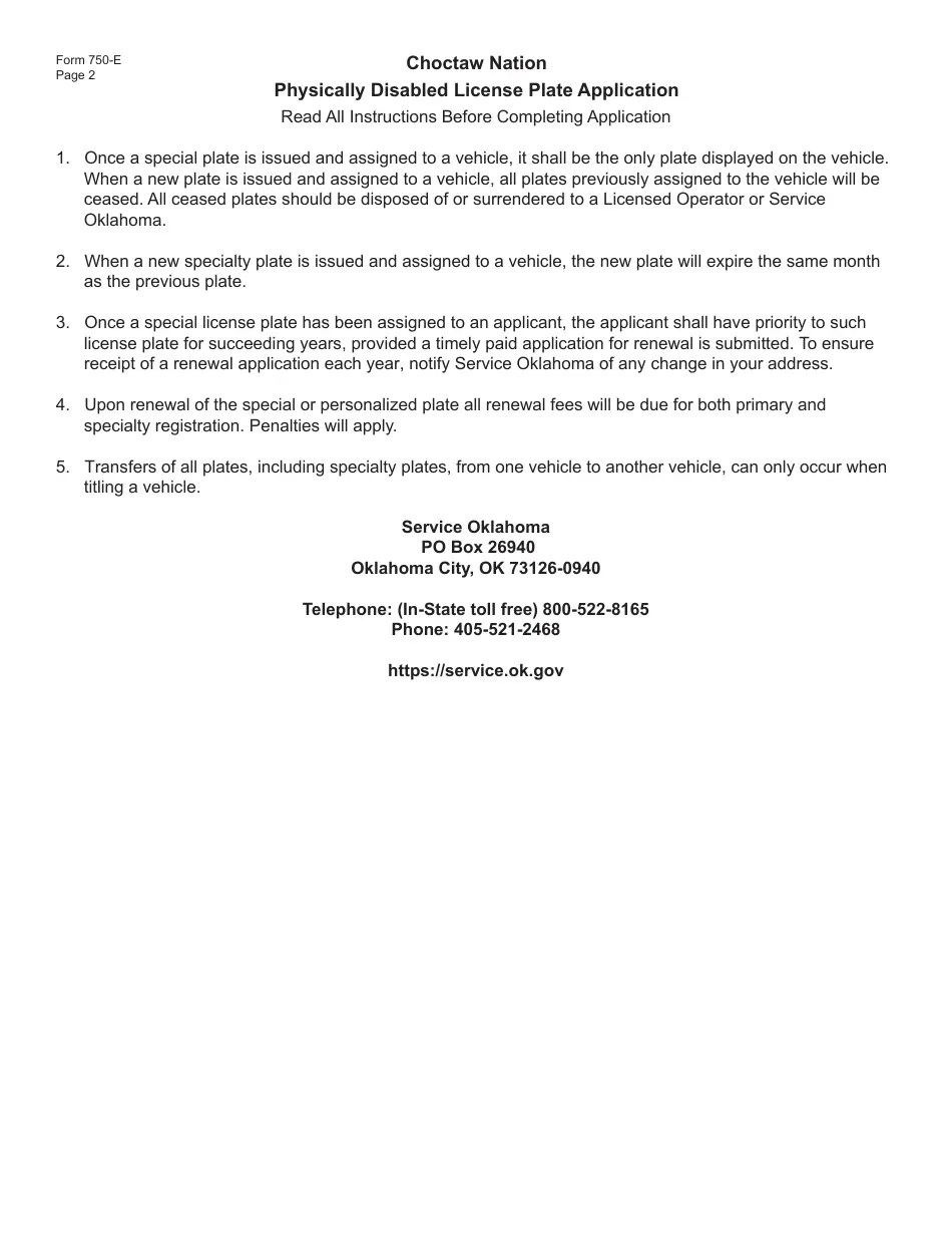 Form 750E Download Fillable PDF or Fill Online Choctaw Nation