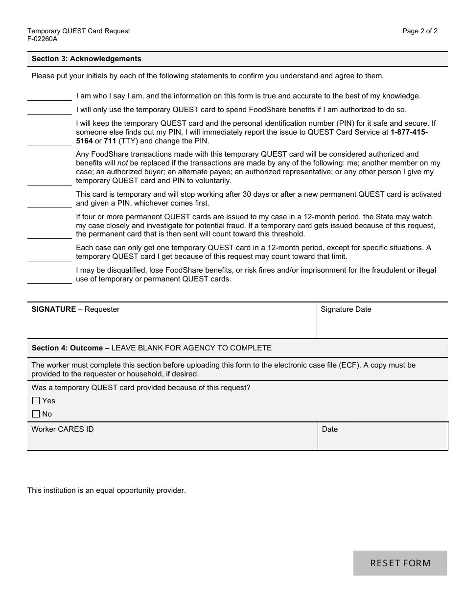Form F02260A Fill Out, Sign Online and Download Fillable PDF