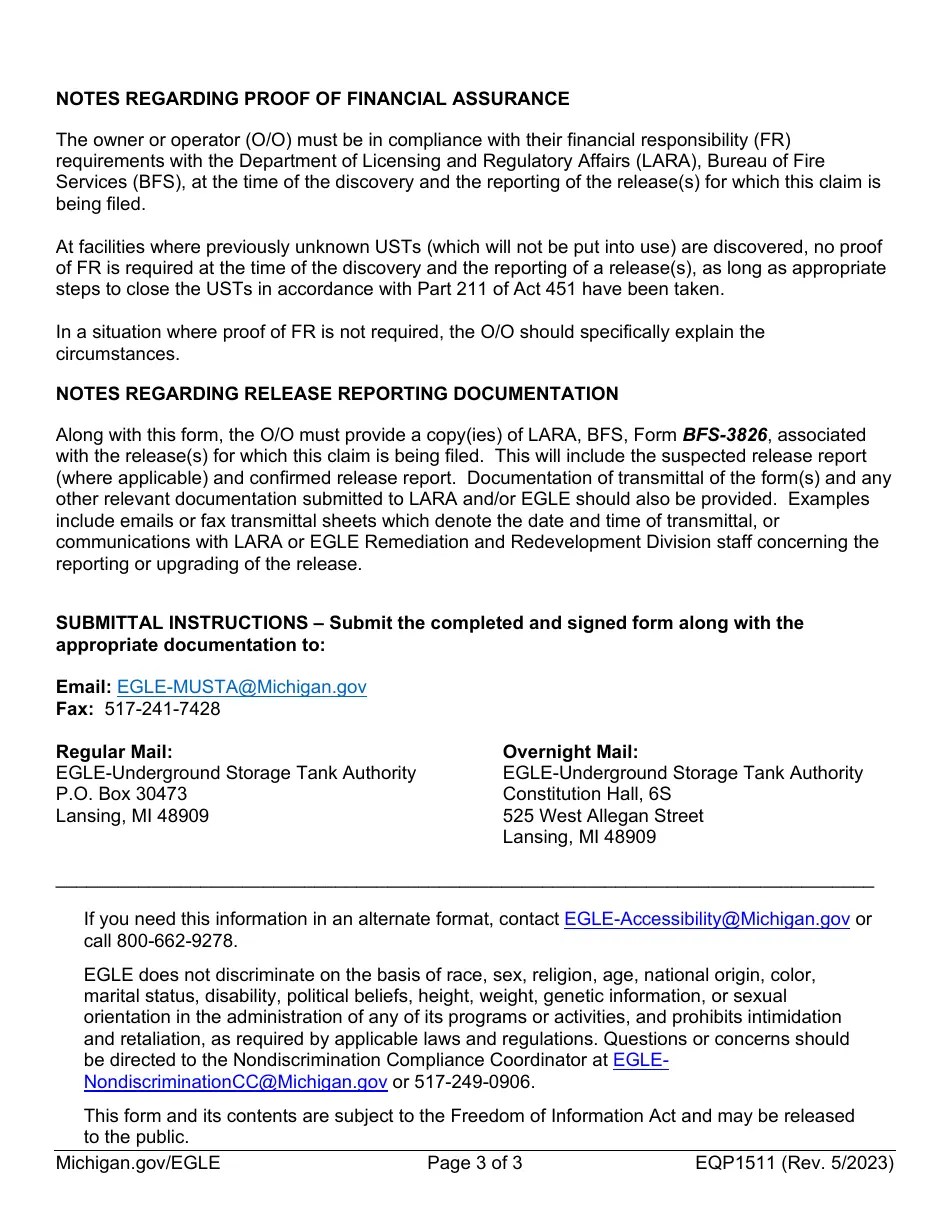 Form EQP1511 Fill Out, Sign Online and Download Fillable PDF