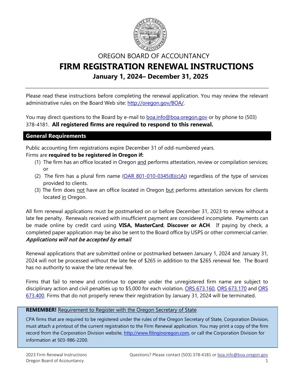 Download Instructions for Firm Registration Renewal PDF, 2025