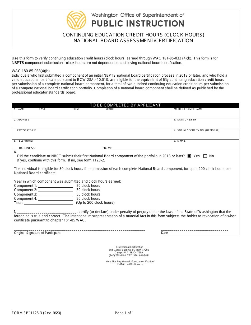 Form SPI11283 Fill Out, Sign Online and Download Fillable PDF