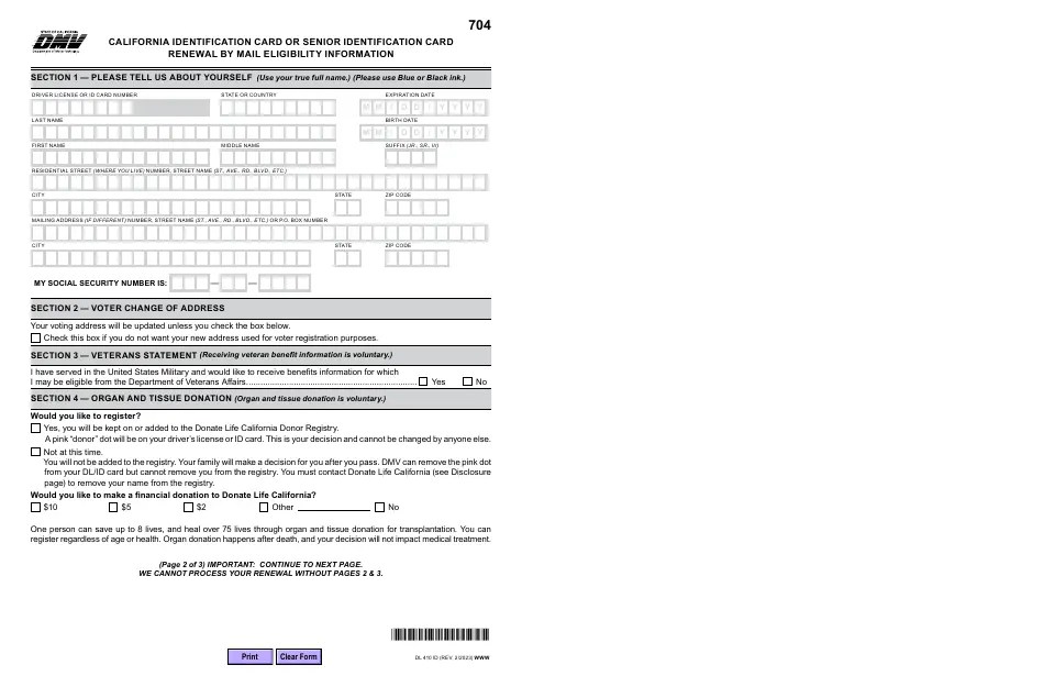 Form DL410 ID Fill Out, Sign Online and Download Fillable PDF