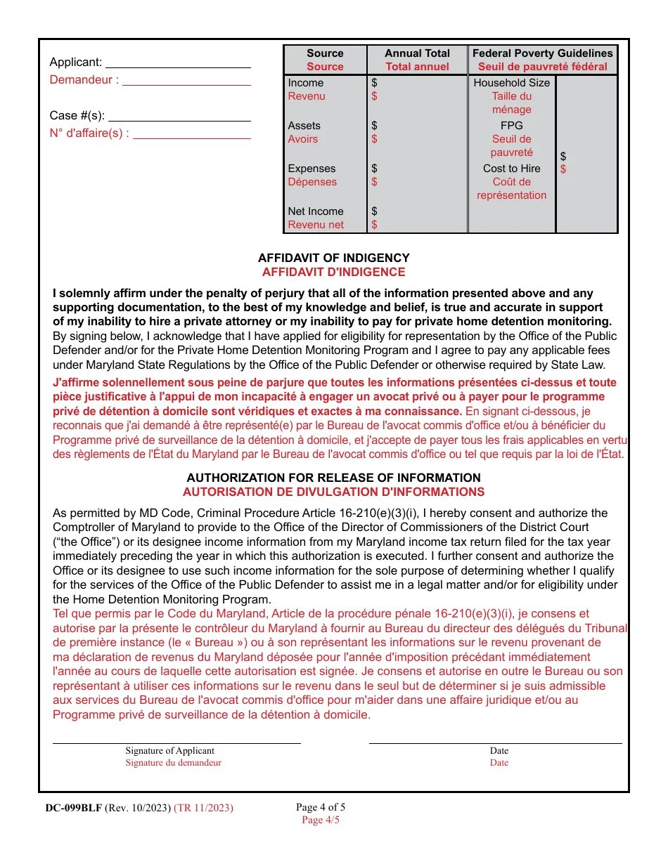 Form DC099BLF Fill Out, Sign Online and Download Printable PDF