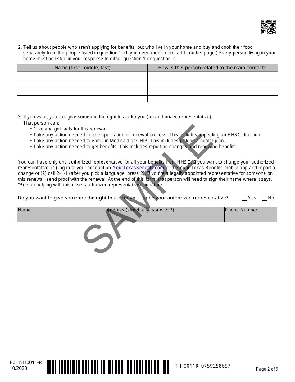 Form H0011R Download Printable PDF or Fill Online Texas Simplified