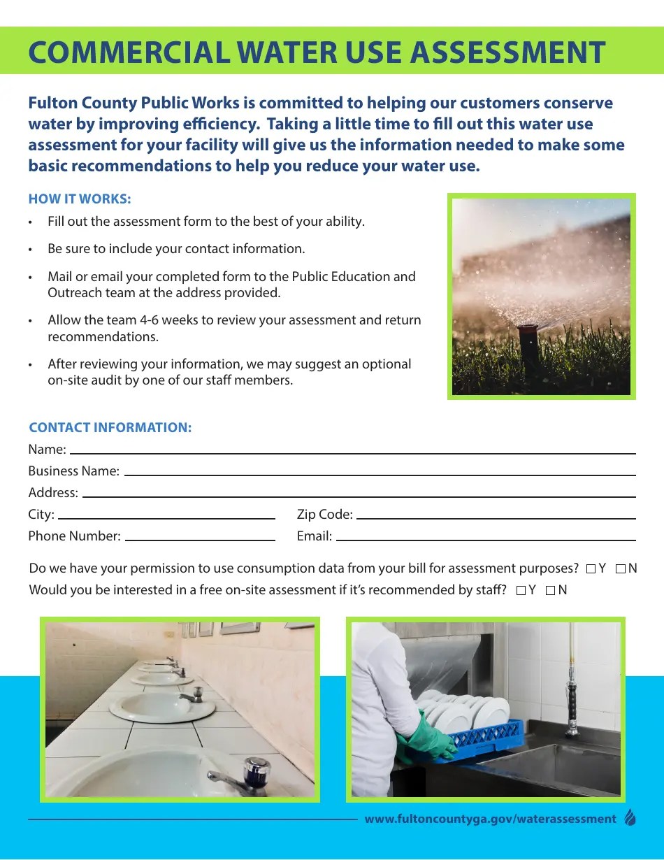 Fulton County, (United States) Commercial Water Use Assessment Fill Out, Sign Online