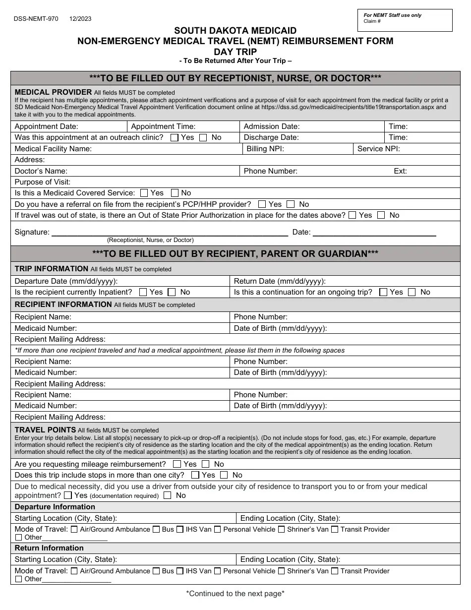 Form DSSNEMT970 Download Printable PDF or Fill Online Nonemergency