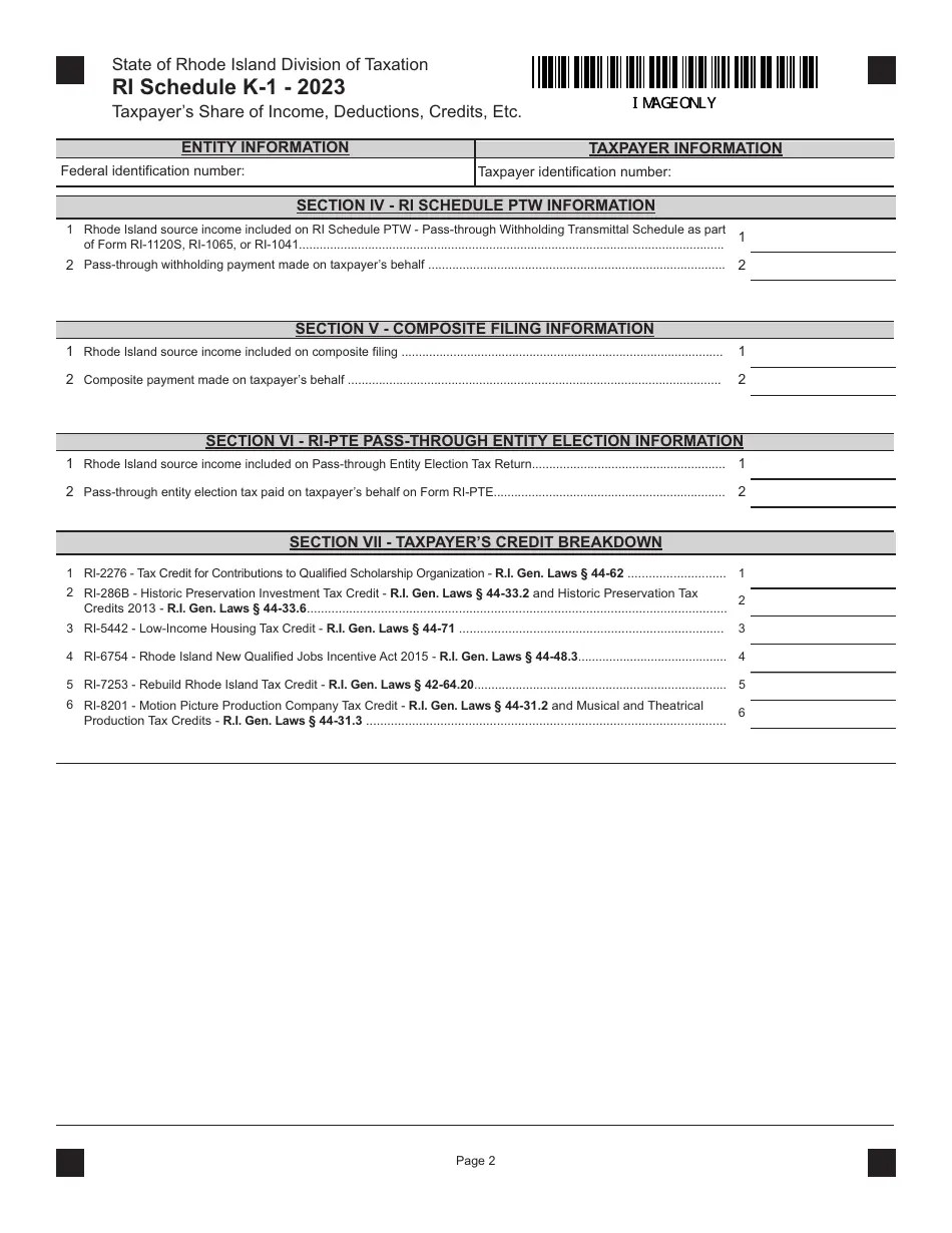 Schedule K1 Download Fillable PDF or Fill Online Taxpayer's Share of