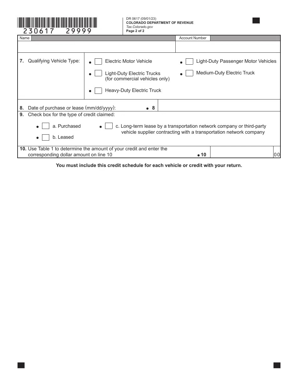 Form DR0617 Download Fillable PDF or Fill Online Innovative Motor Vehicle and Truck Credits