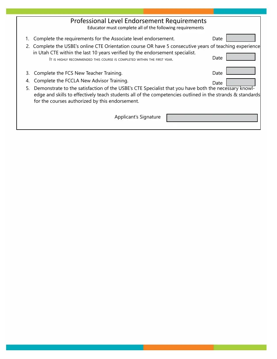 Utah Early Childhood Education Endorsement Application Fill Out, Sign