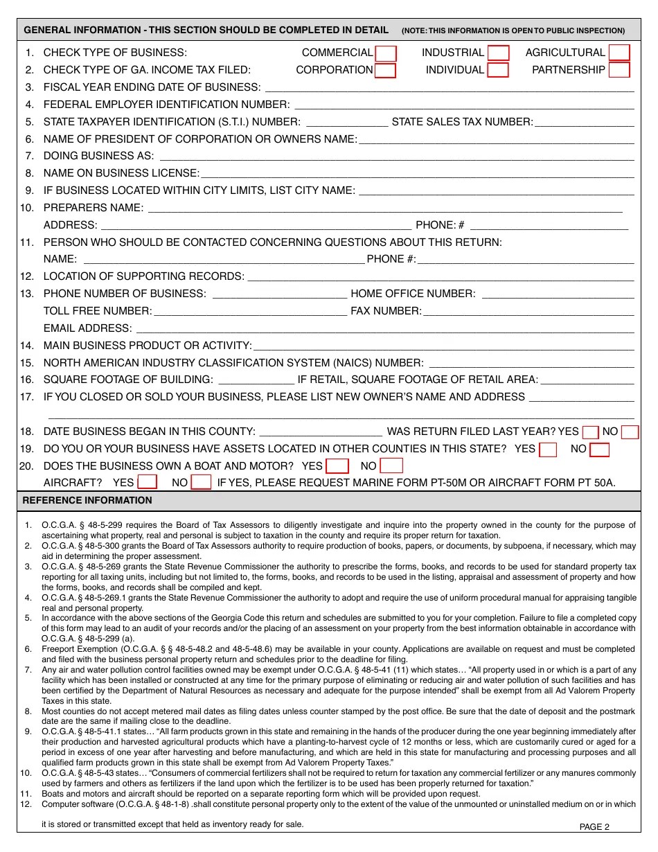 Form PT50P 2024 Fill Out, Sign Online and Download Printable PDF, DeKalb County,