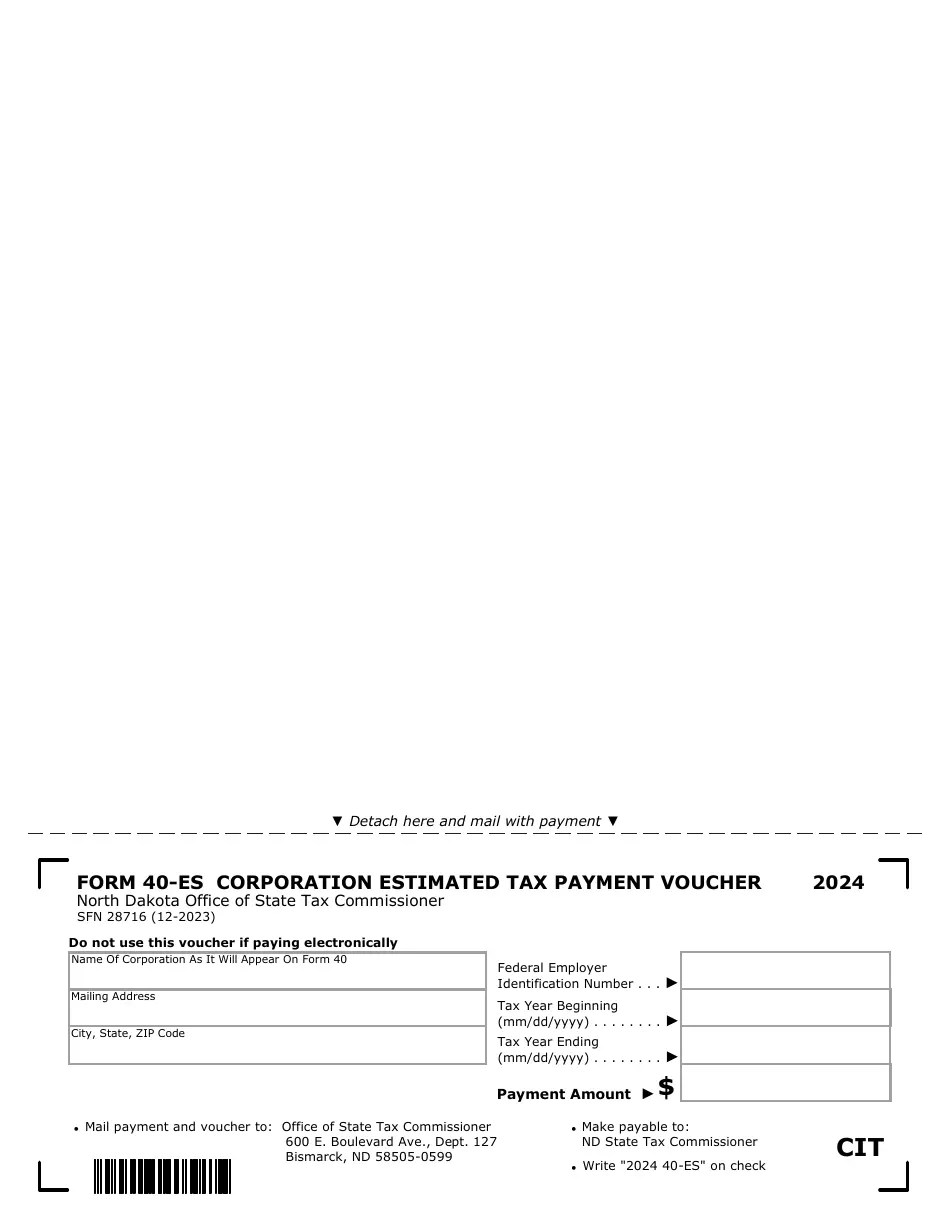 Form 40ES (SFN28716) Download Fillable PDF or Fill Online Estimated Tax Corporations