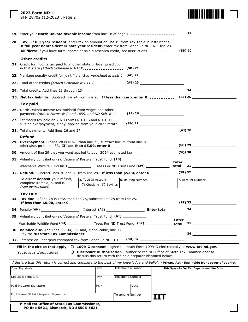 Form ND1 (SFN28702) Download Fillable PDF or Fill Online Individual