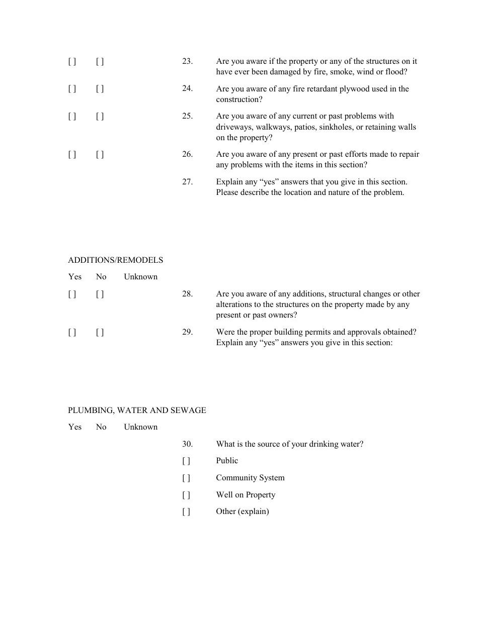 New Jersey Seller's Property Condition Disclosure Statement Fill Out