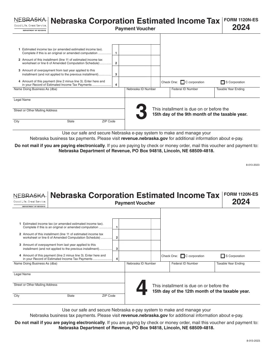 Form 1120NES Download Fillable PDF or Fill Online Nebraska Corporation