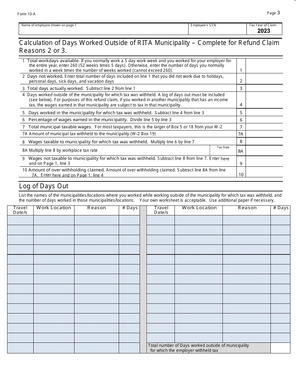 Form 10A Download Fillable PDF or Fill Online Application for Municipal