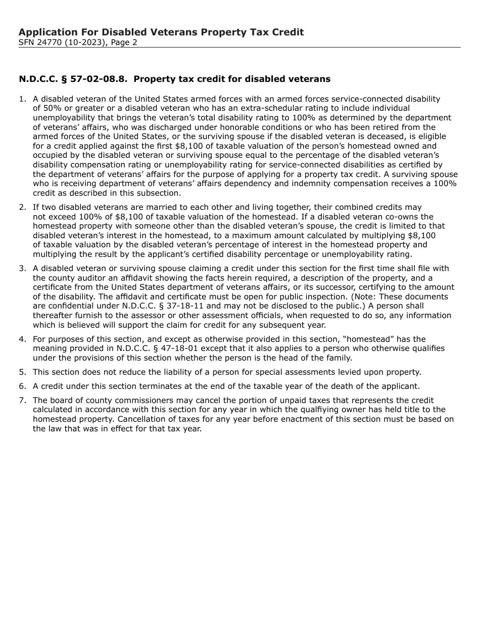 Form SFN24770 Download Fillable PDF or Fill Online Application for