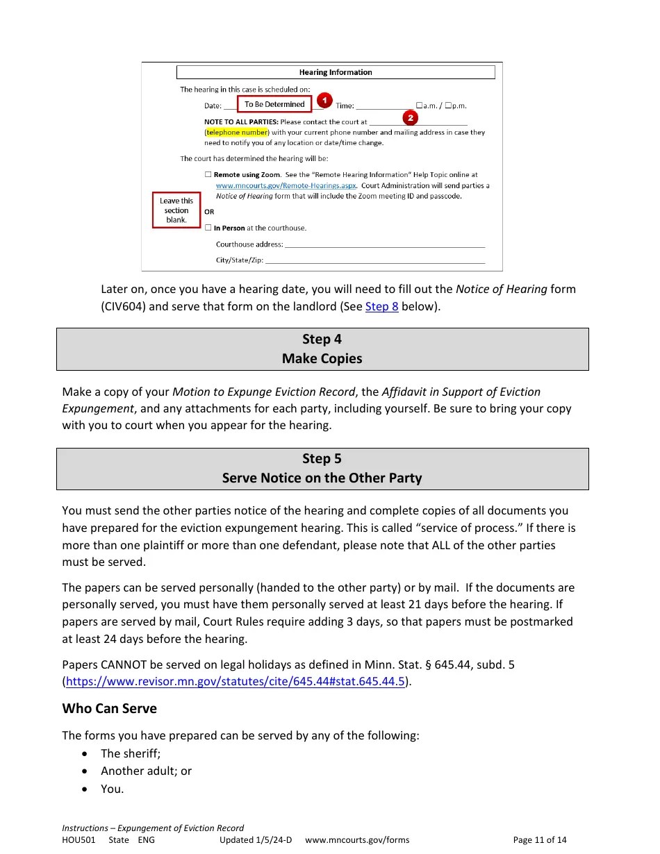 Form HOU501 Download Printable PDF or Fill Online Instructions