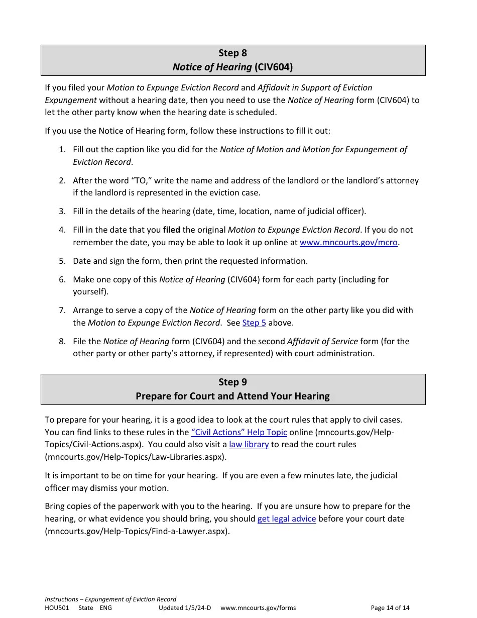 Form HOU501 Download Printable PDF or Fill Online Instructions