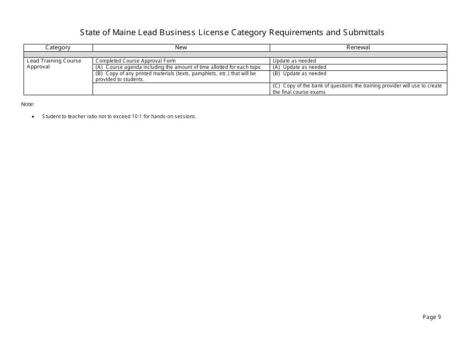 Maine License Application Form Asbestos/Lead Business & Public