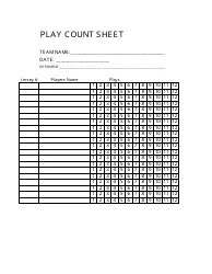 Pitch Count Sheet - Toronto Junior Baseball Club Download Printable PDF