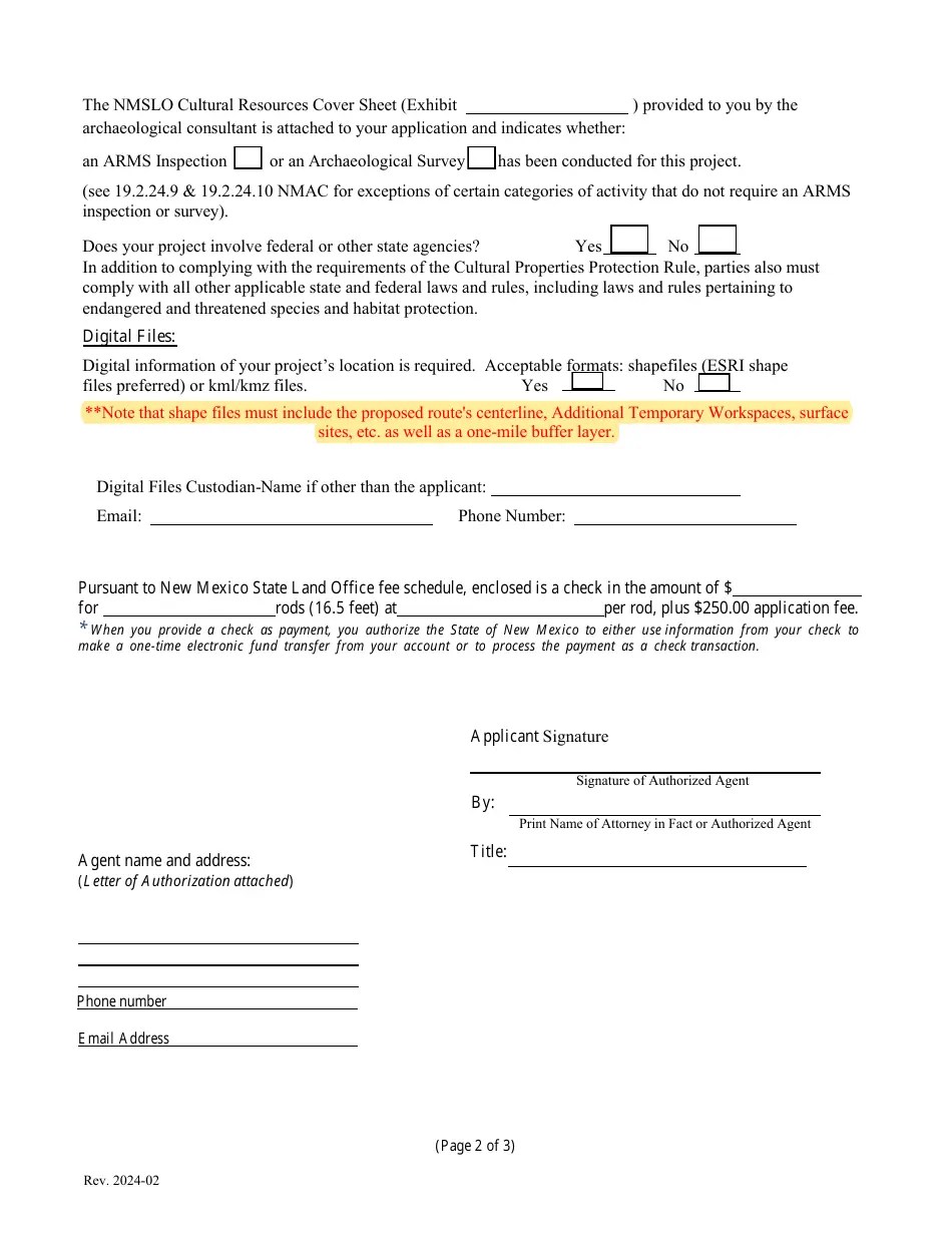 New Mexico Application for RightOfWay Easement Download Fillable PDF