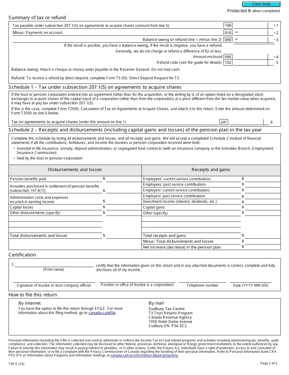 Form T3P Download Fillable PDF or Fill Online Employees' Pension Plan