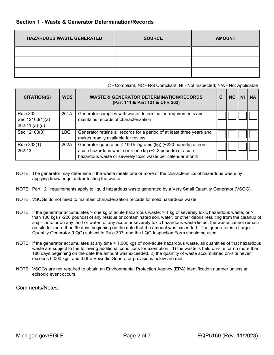 Form EQP5160 Download Fillable PDF or Fill Online Very Small Quantity