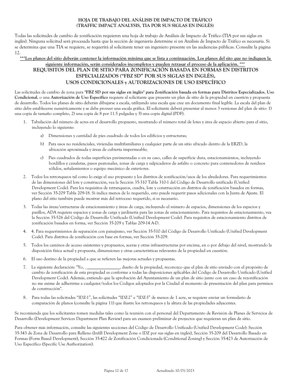 City of San Antonio, Texas Solicitud Para Cambio De Zonificacion/Enmienda De Plan (Spanish