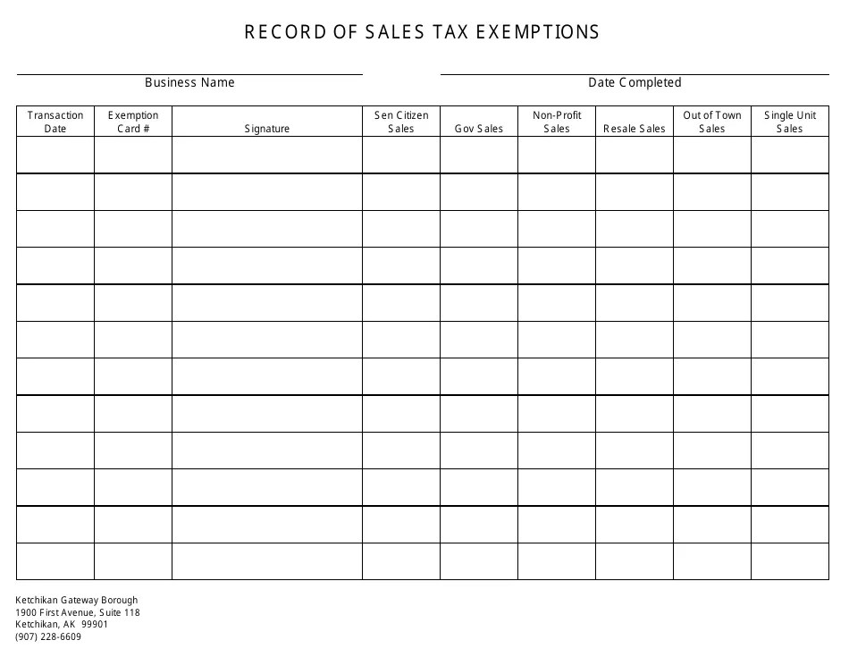 Ketchikan Gateway Borough, Alaska Combined City and Borough Sales Tax
