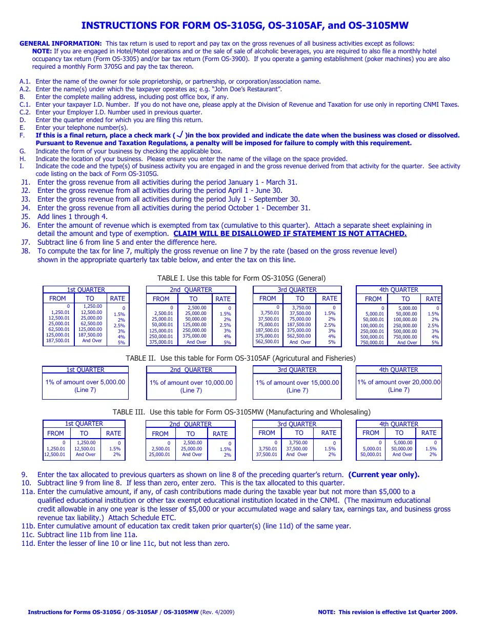 Form OS3105G Fill Out, Sign Online and Download Fillable PDF