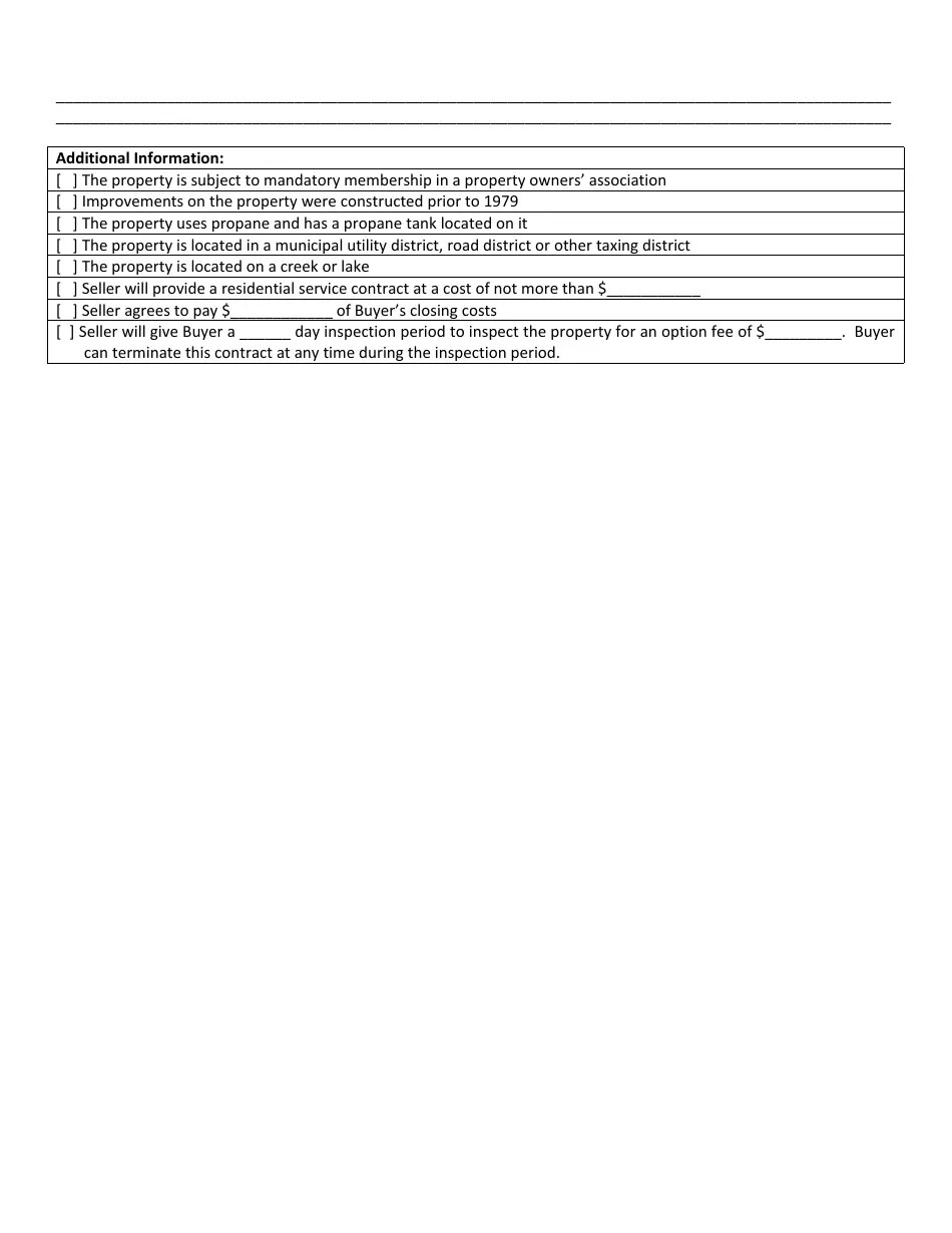 Texas Earnest Money Contract Information Form Fill Out, Sign Online and Download PDF