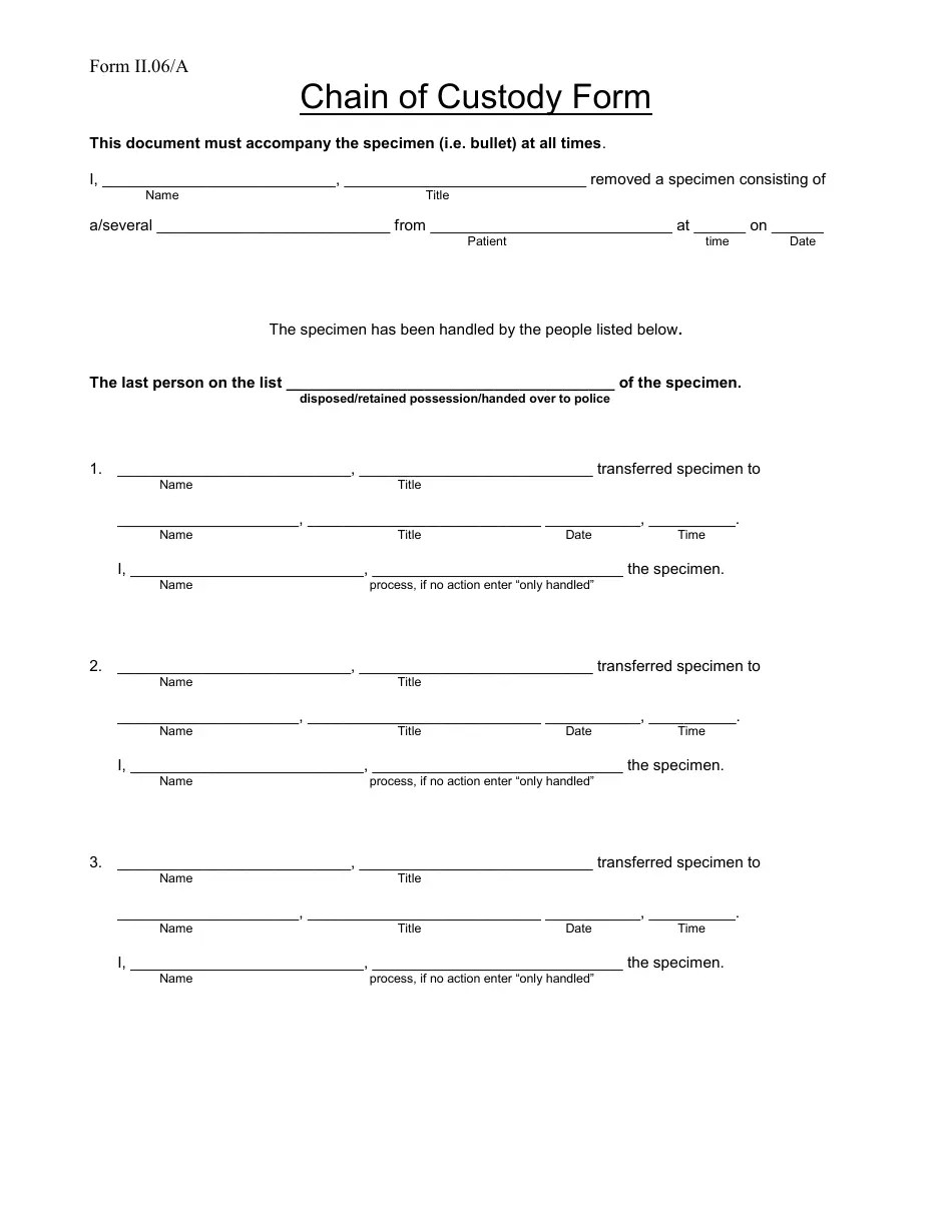 Chain of Custody Form Fill Out, Sign Online and Download PDF
