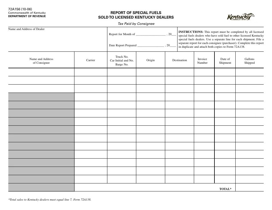Form 72A156 Fill Out, Sign Online and Download Printable PDF