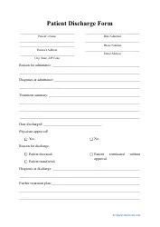 Patient Discharge Form - Fill Out, Sign Online and Download PDF