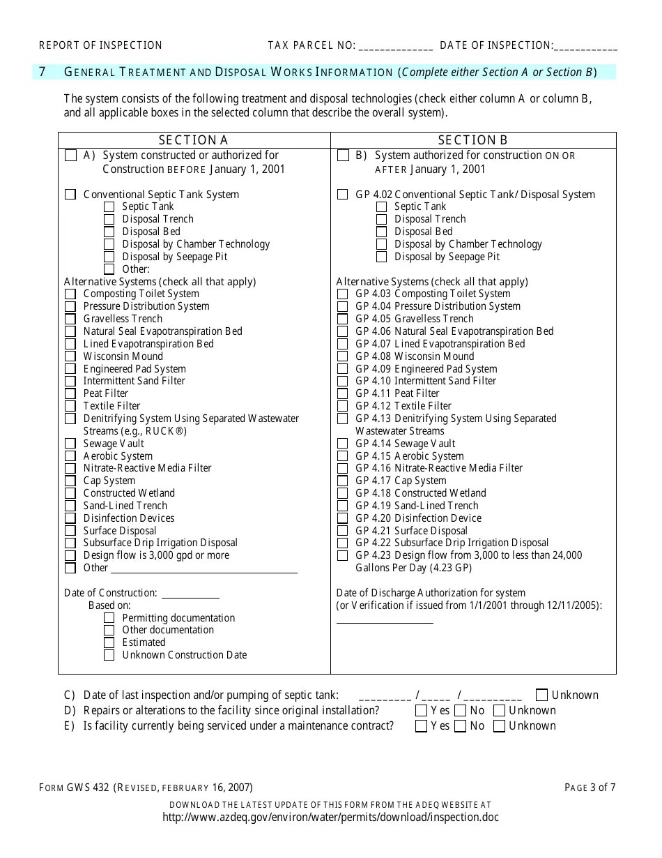 ADEQ Form GWS432 Fill Out, Sign Online and Download Printable PDF