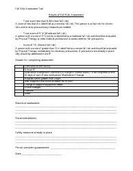 Fall Risk Assessment Checklist Template Download Printable PDF