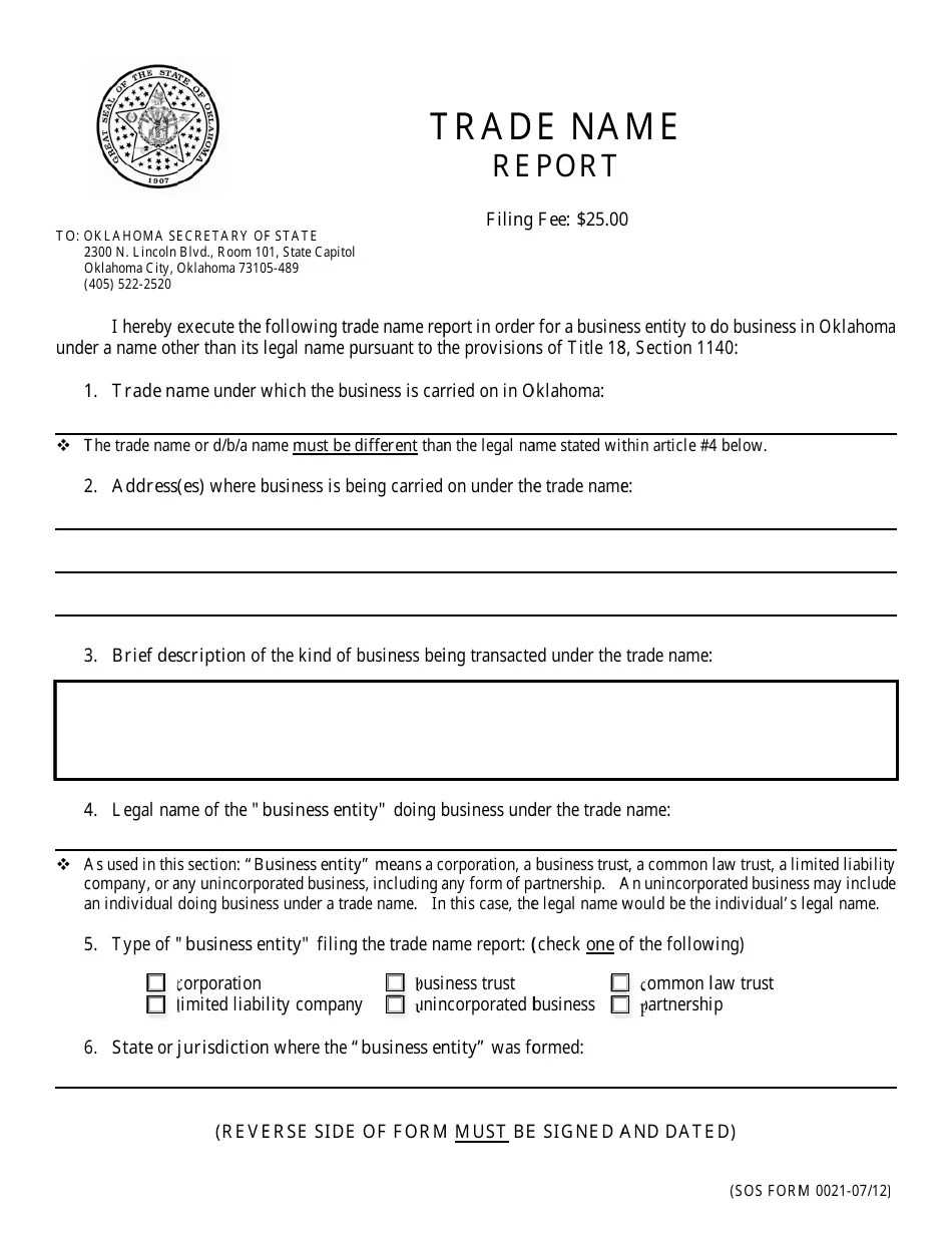 SOS Form 0021 Fill Out, Sign Online and Download Fillable PDF