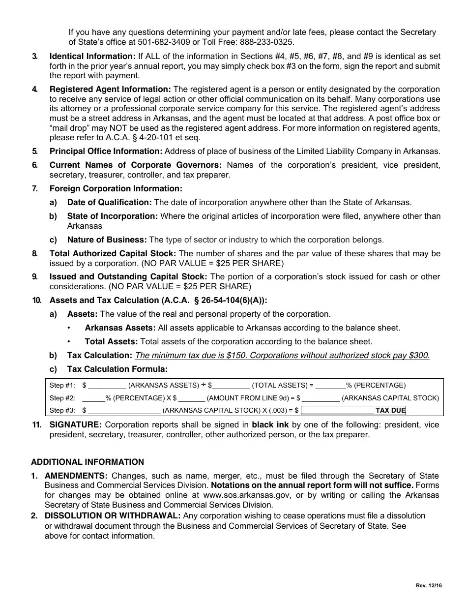 Download Instructions for Annual Corporation Franchise Tax Report PDF Templateroller