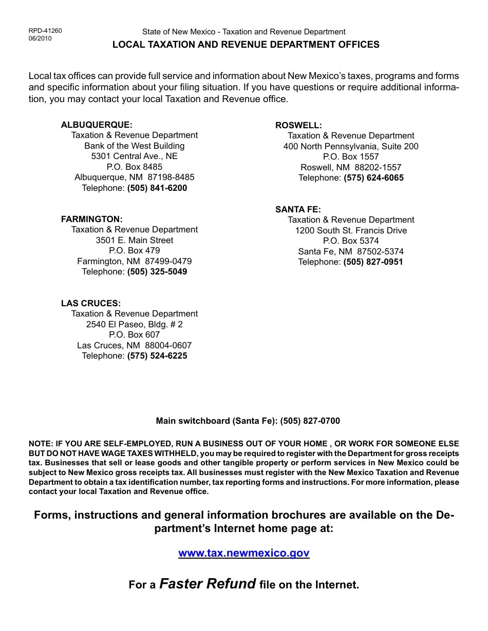 Form RPD41260 Fill Out, Sign Online and Download Printable PDF, New