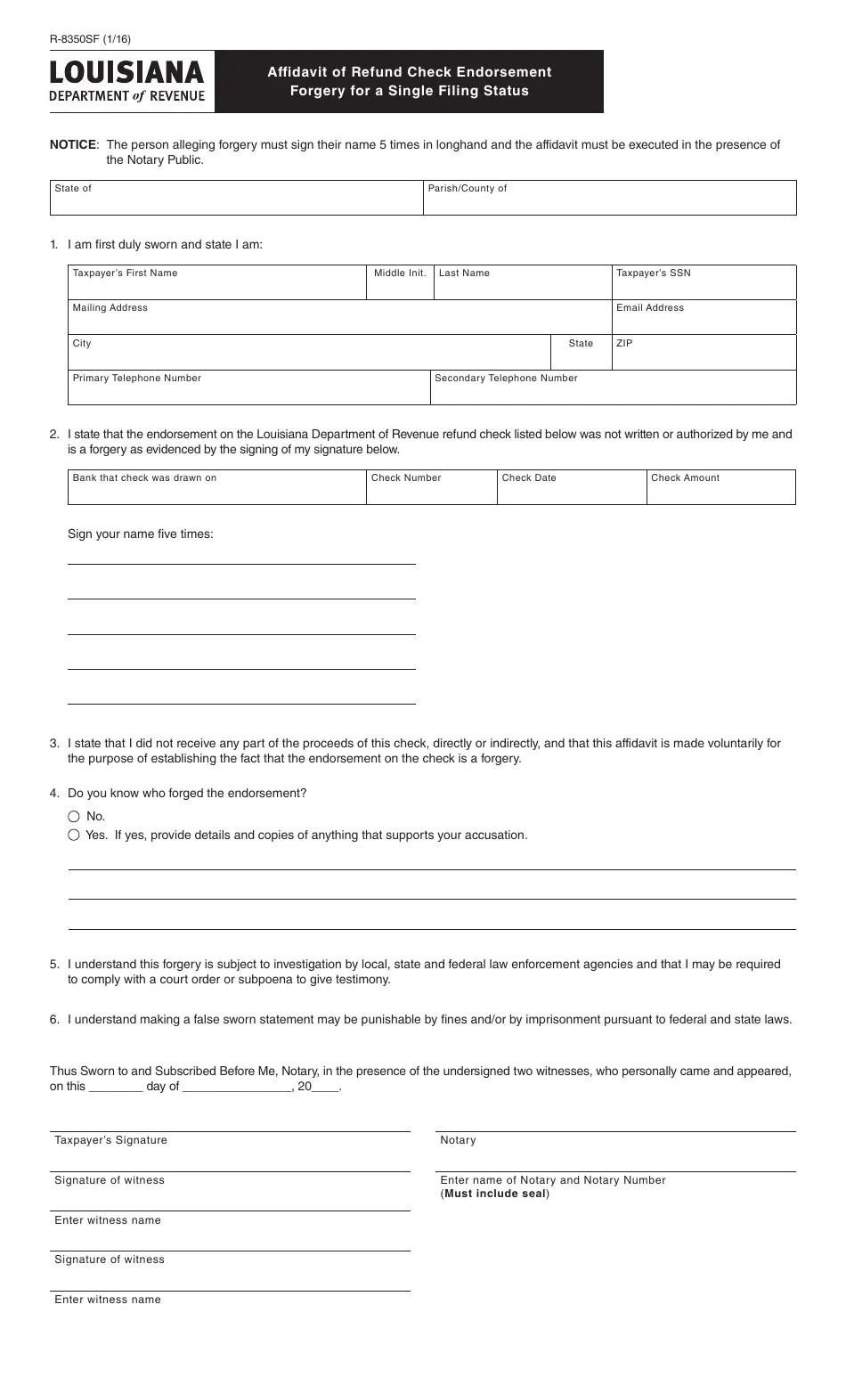 Form R8350SF Fill Out, Sign Online and Download Fillable PDF