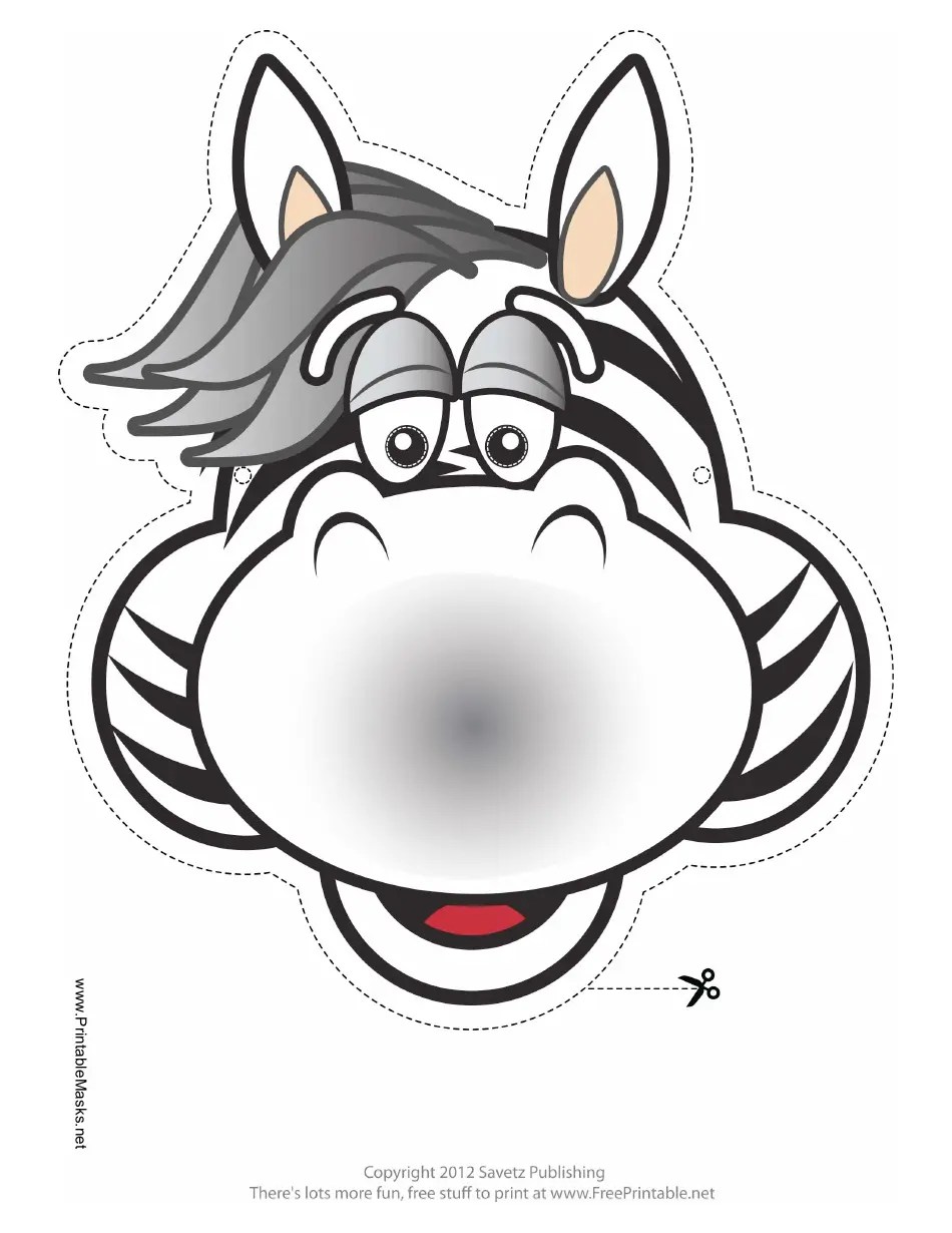 Zebra Mask Template Grey Download Printable PDF Templateroller