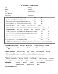 Classroom Walkthrough Template Download Printable PDF | Templateroller