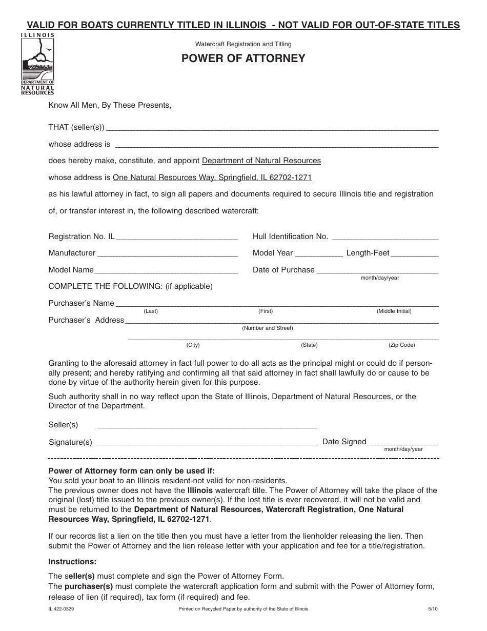 Form IL4220329 Fill Out, Sign Online and Download Printable PDF, Illinois Templateroller