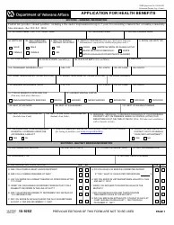 VA Form 10-10EZ Download Fillable PDF, Application for Health Benefits