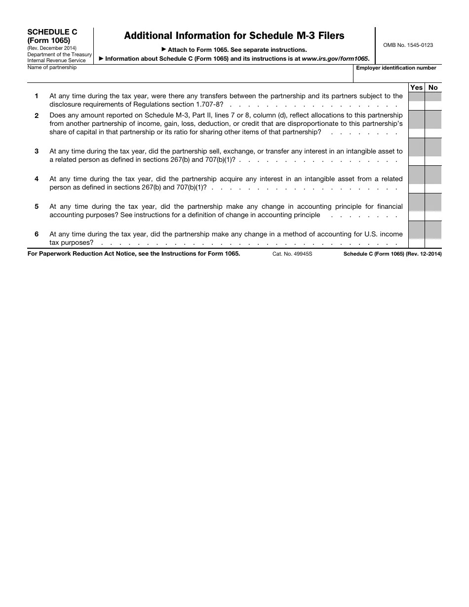 IRS Form 1065 Schedule C Fill Out, Sign Online and Download Fillable