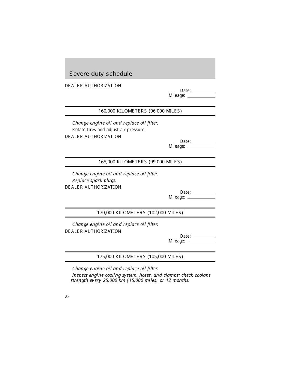 Vehicle Maintenance Schedule Template - Ford Motor Company Download