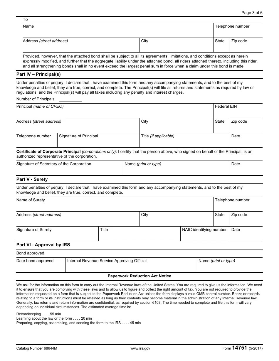 IRS Form 14751 Fill Out, Sign Online and Download Fillable PDF