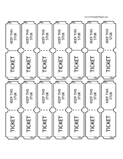 Raffle Ticket Template - 14 Per Page Download Printable PDF