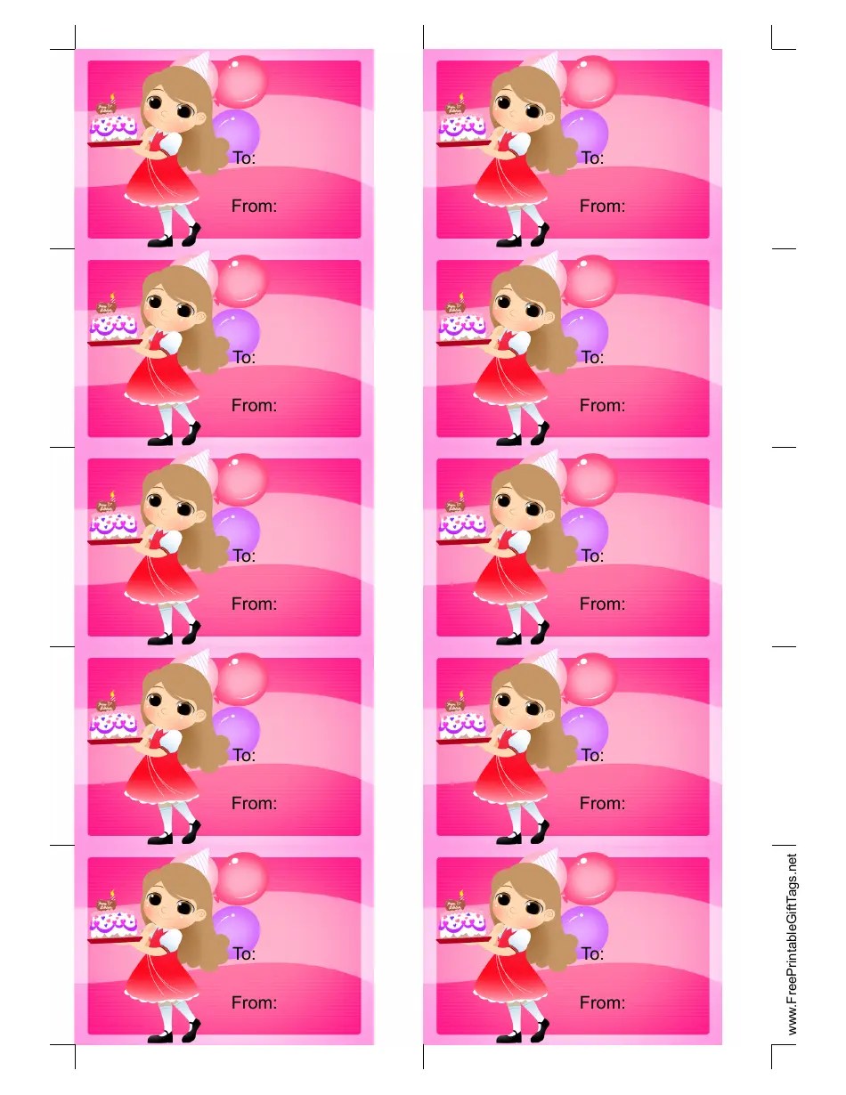 Birthday Girl Gift Tag Template Download Printable PDF Templateroller